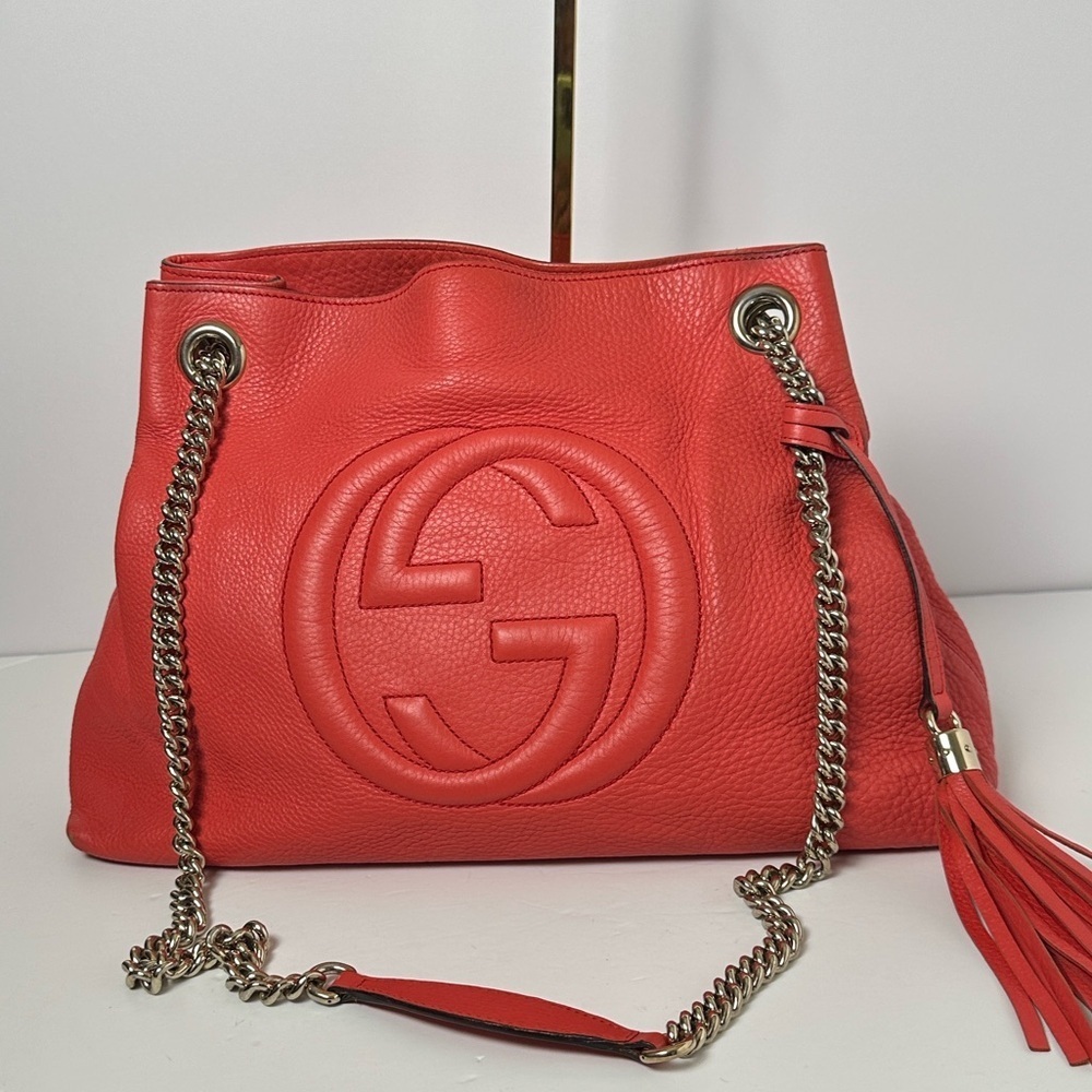 💯Authentic Gucci Soho Hobo Leather Chain Shoulder Bag🍀 - Picture 13 of 13